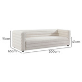 Rexington Home Ferguson 3 Seater Linen-Blend Sofa