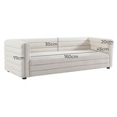 Rexington Home Ferguson 3 Seater Linen-Blend Sofa