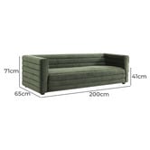Rexington Home Ferguson 3 Seater Velvet Sofa