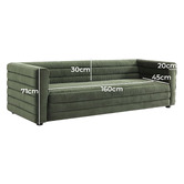Rexington Home Ferguson 3 Seater Velvet Sofa