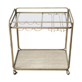 Rexington Home Antique Gold Wyatt Rectangular Bar Cart
