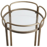 Rexington Home Antique Gold Wyatt Round Bar Cart