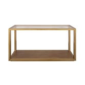 Rexington Home Antique Gold Parker Oak Wood &amp; Glass Console Table