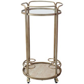Rexington Home Antique Gold Wyatt Round Bar Cart