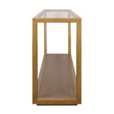 Rexington Home Antique Gold Parker Oak Wood &amp; Glass Console Table