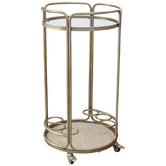 Rexington Home Antique Gold Wyatt Round Bar Cart