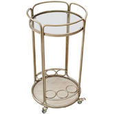Rexington Home Antique Gold Wyatt Round Bar Cart