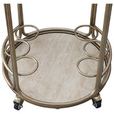 Rexington Home Antique Gold Wyatt Round Bar Cart