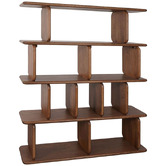 Rexington Home Aspen 4 Tier Oak Wood Shelving Unit