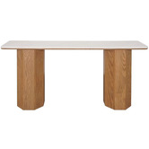 Rexington Home Breanna Oak Wood &amp; White Marble Console Table