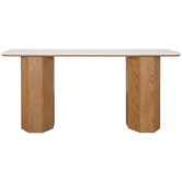 Rexington Home Breanna Oak Wood &amp; White Marble Console Table