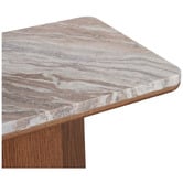 Rexington Home Breanna Oak Wood &amp; River Brown Marble Console Table