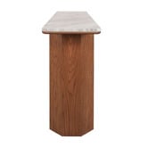 Rexington Home Breanna Oak Wood &amp; River Brown Marble Console Table