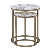 Rexington Home 2 Piece Ember Agate Nesting Side Table Set