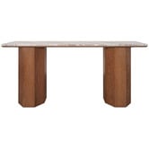 Rexington Home Breanna Oak Wood &amp; River Brown Marble Console Table