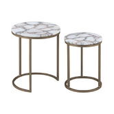 Rexington Home 2 Piece Ember Agate Nesting Side Table Set