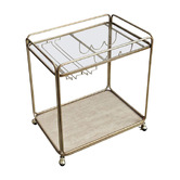 Rexington Home Antique Gold Wyatt Rectangular Bar Cart