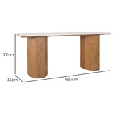 Rexington Home Breanna Oak Wood &amp; White Marble Console Table