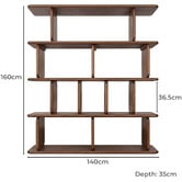 Rexington Home Aspen 4 Tier Oak Wood Shelving Unit