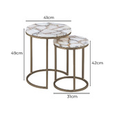 Rexington Home 2 Piece Ember Agate Nesting Side Table Set