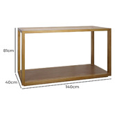 Rexington Home Antique Gold Parker Oak Wood &amp; Glass Console Table