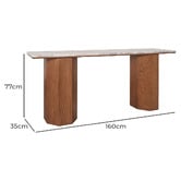 Rexington Home Breanna Oak Wood &amp; River Brown Marble Console Table