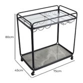 Rexington Home Black Wyatt Rectangular Bar Cart