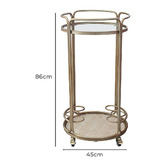 Rexington Home Antique Gold Wyatt Round Bar Cart
