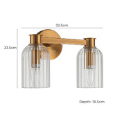 Rexington Home Cosmera Fluted Glass 2-Light Wall Light
