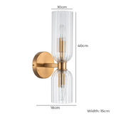 Rexington Home Cosmera Fluted Glass 2-Light Up/Down Wall Light