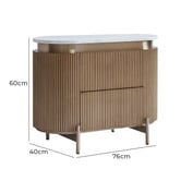 Rexington Home Betty Carrara Marble Bedside Table
