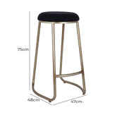 Rexington Home 75cm Cailean Upholstered Bar Stool