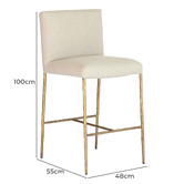 Rexington Home 65cm Heston Linen Bar Stool