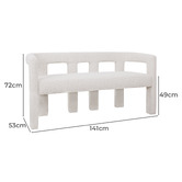 Rexington Home Ivory Elro 2 Seater Boucle Sofa