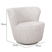 Rexington Home Ivory Alera Upholstered Swivel Wingback Chair