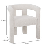 Rexington Home Ivory Elro Boucle Armchair