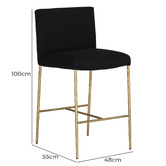 Rexington Home 65cm Heston Cotton &amp; Linen Bar Stool