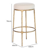 Rexington Home 76cm Heston Linen Bar Stool