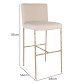 Rexington Home 75cm Heston Linen Bar Stool