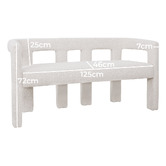 Rexington Home Ivory Elro 2 Seater Boucle Sofa