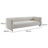 Rexington Home Turtle Dove Dara 3 Seater Boucle Sofa