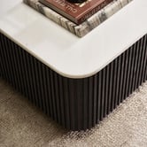 Rexington Home Georgina Rectangular Oak Wood &amp; Marble Coffee Table