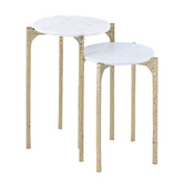 Rexington Home 2 Piece Reston Marble Nesting Side Table Set