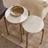 Rexington Home 2 Piece Reston Marble Nesting Side Table Set