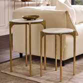 Rexington Home 2 Piece Reston Marble Nesting Side Table Set