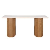 Rexington Home Breanna Oak Wood &amp; White Marble Console Table