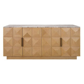 Rexington Home River Brown Bethany Marble &amp; Oak Wood Sideboard