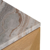 Rexington Home River Brown Bethany Marble &amp; Oak Wood Sideboard