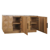 Rexington Home River Brown Bethany Marble &amp; Oak Wood Sideboard