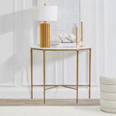 Rexington Home Heston Curved Marble Console Table